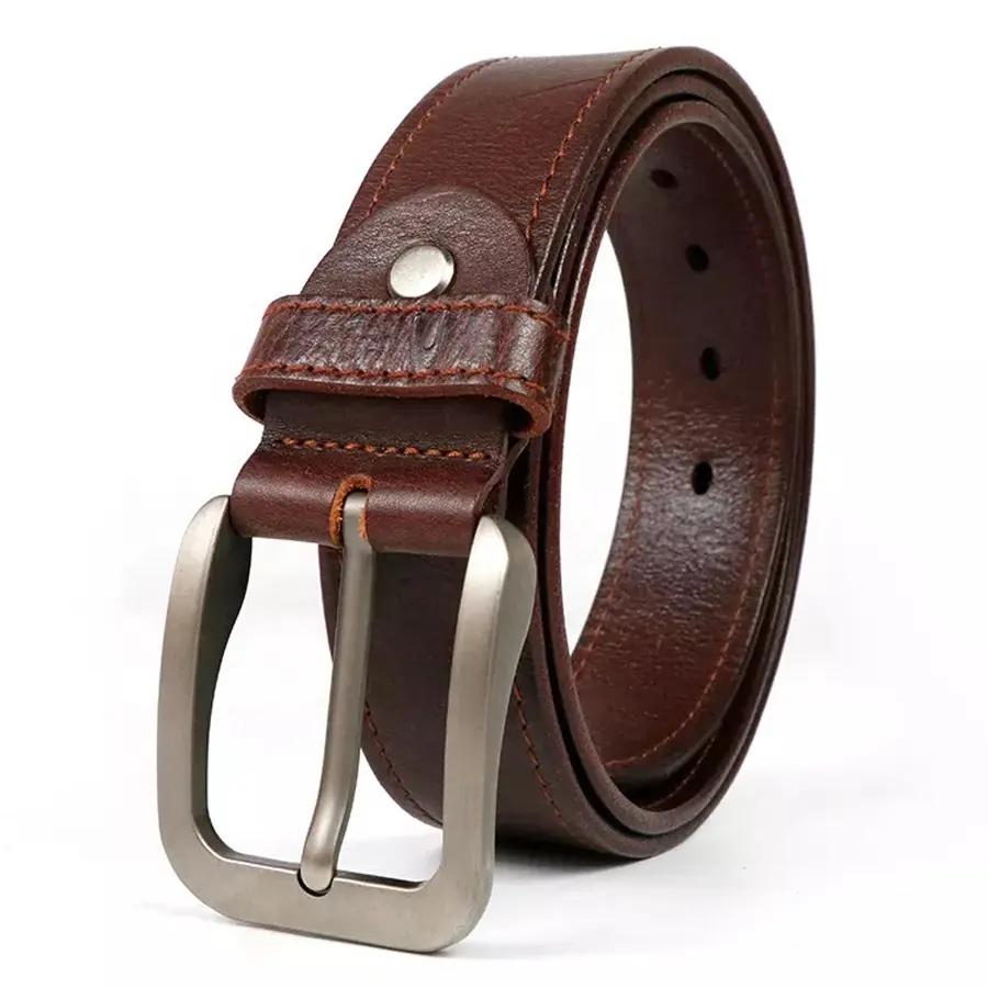 Wholesale Custom Men Genuine Leather Belts Snap On Strap Without Buckle Top Quality In Stock