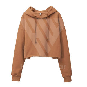 Nouveau hiver imprimé élégant goutte épaule femmes sweats à capuche courts couleur personnalisée et Design Streetwear polaire vente directe d'usine - Product Image 6