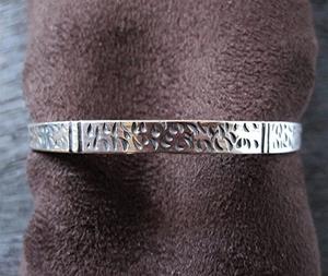 Juego de brazaletes de plata de bronce antiguo Vintage para hombres y mujeres Brazaletes de moda de flor de imán de ciruela ajustable de f s i modern - Product Image 6