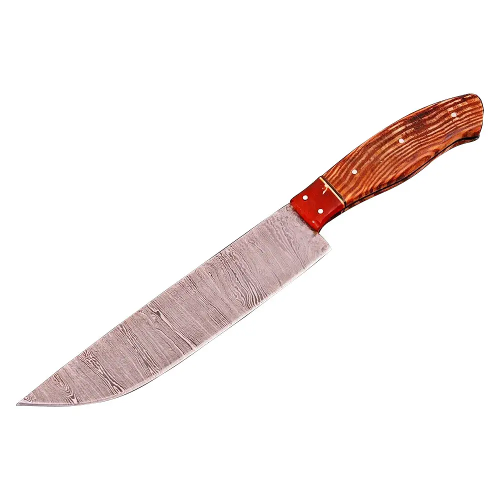 Nuovo ultimo arrivo 8 pollici damasco in acciaio per Chef coltelli da cucina con manico in legno naturale in acciaio damasco coltello da Chef
