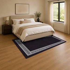 RUGS DEPOT LXDP-0238 Wholesale Black Charcoal Contemporary Geometric Digital Printed Machine Washable Chenille Area Rug Non <b>Slip</b> - Product Image 3
