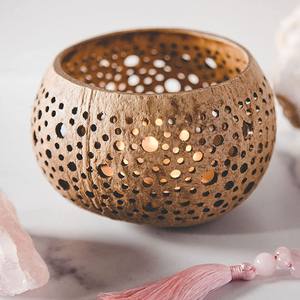 Soporte de vela de concha de Coco para decoración de habitación, Vela decorativa, candelabro de vela, soporte de vela de Eco Farmie - Product Image 5