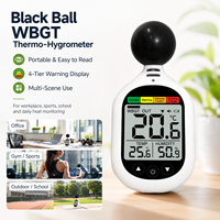 Alat Pengukur Stres Panas WBGT Portabel, Termometer Bola Hitam, Monitor Alarm Sengatan Panas untuk Keamanan Lansia di Rumah, Olahraga, dan Luar Ruangan