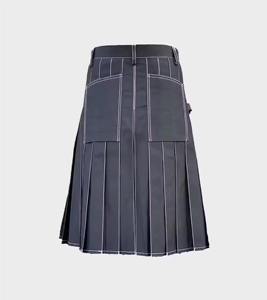 Kilt utilitaire en tartan de haute qualité pour homme avec sangles en cuir hybride, logo personnalisé, prix d'usine et service OEM disponible - Product Image 3