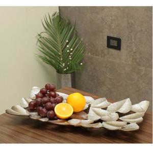 Bandeja de servicio de aluminio plateado redondo de alta calidad Bandeja de diseño moderno para boda y cena de Ramadán Bandeja de comida decorativa - Product Image 6