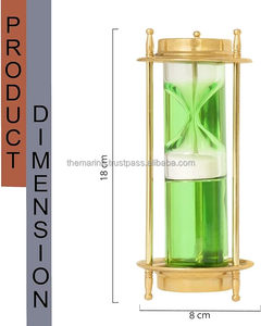 Nautical Antique Brass Sand <b>Timer</b> Green Liquid Modern Design Home Decorative Gift for <b>Kitchen</b> Office Table Top Desk Top - Product Image 2