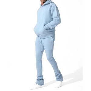 ชุดจ็อกเกอร์ผู้ชายผ้าฝ้าย 100% ระบายอากาศได้ดี พิมพ์โลโก้ได้ตามต้องการ ชุดวอร์มสำหรับฤดูหนาว กางเกงจ็อกกิ้งและเสื้อฮู้ด - Product Image 1