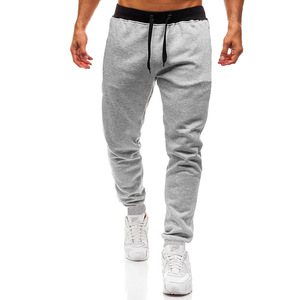Pantalon de survêtement gris blanc droit brodé à 2 rayures Pantalon skinny Fit 100% coton à côtes élastiques pour hommes Couleur personnalisée - Product Image 6