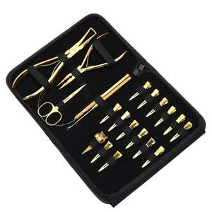 Salon Grade <b>Hair</b> <b>Extension</b> Tools Kit with Multiple Hole Bead Crimper Opener Remover Plier Pulling Loop Hook & Sectioning <b>Clips</b> - Product Image 1