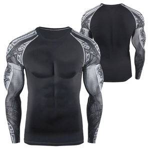 High quality for <b>men's</b> Direct Factory Custom <b>Rash</b> <b>Guard</b> <b>Men</b> Sublimation Printed Compression Shirts for Gym wears - Product Image 4
