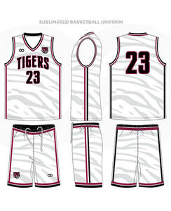 Maillots de basket-ball sublimés en gros, logo brodé personnalisé, uniformes de basket-ball, maillots de basket-ball - Product Image 2