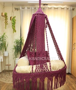 Special Design Macrame <b>Swing</b> COTTON HANDMADE NATURAL Baby <b>Swing</b> Set Style Color Baby Bedside Sleeper - Product Image 2