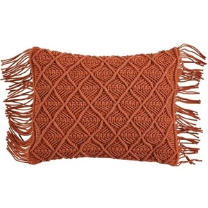 <b>Boho</b> Luxury 18x18 Knitting Macrame Cotton Pillowcase & <b>Cushion</b> <b>Cover</b> Home Decor with Tassel Character Pattern for Sofa - Product Image 5