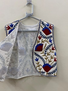 Chaleco Floral Bordado a Mano para Mujer, de Algodón, Sin Mangas, Estilo Prairie Chic, para Primavera, Talla Adulto, Chaqueta con Patrón Regular - Product Image 3