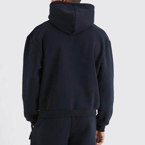 Ensemble de vêtements de sport noirs coupe ajustée pour hommes Vêtements de sport élégants Costume de jogging deux pièces Joggers à capuche pour entraînement décontracté Gym Solid - Product Image 6