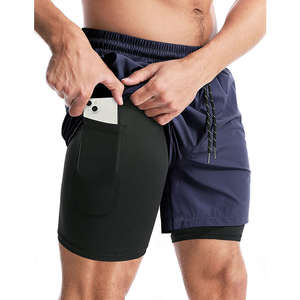 Pantalones cortos de Color sólido de material ligero para hombres con bolsillos gimnasio entrenamiento deportes correr últimos pantalones cortos para hombres de secado rápido - Product Image 1