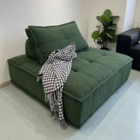 Canapé modulaire extensible YY15 Chesterfield carré en velours, avec housse amovible, rembourrage en éponge, dossier capitonné réglable, durable