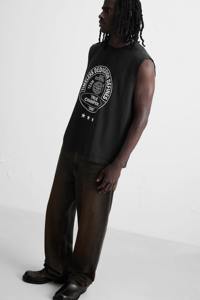 Comprar al por mayor personalizable de los hombres Crop Tank Top chaleco Casual transpirable de secado rápido de seda de pantalla impresa al sol se desvaneció lavado ácido camiseta sin mangas - Product Image 4