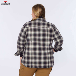 Camisa de franela para mujer diseño personalizado de manga larga ropa de entrenamiento fitness precio barato nuevo diseño - Product Image 2