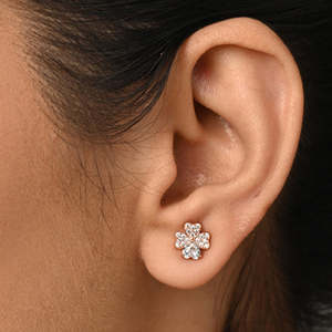 NOVAMART Fine Premium 925 <b>Sterling</b> <b>Silver</b> <b>Stud</b> Earrings for Women & Girls Trendy Diamond Flower Water Drop Shapes Princess Pear - Product Image 4