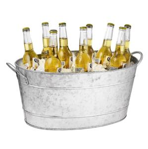 ถังน้ำแข็งโลหะชุบสังกะสีถังเครื่องดื่มสีแดงขนาดใหญ่พร้อมที่จับสำหรับงานแต่งงานงานเฉลิมฉลองเบียร์ชิลเลอร์ - Product Image 4