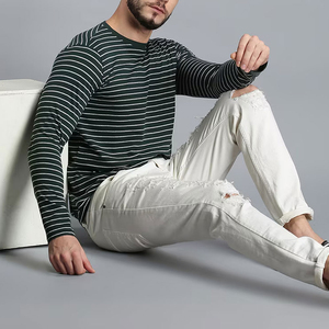 T-shirt léger à manches longues pour hommes de haute qualité Chemises décontractées pour adultes en couleur unie 260 grammes Poids du tissu - Product Image 3