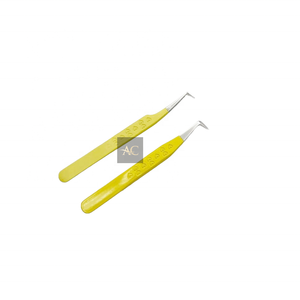 Pince à épiler professionnelle en acier inoxydable à pointe, couleur jaune, logo personnalisé, poignée en forme de cœur, pour extensions de cils, vente en gros - Product Image 6