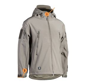 Vestes matelassées softshell décontractées à capuche unisexes et pantalons de pluie personnalisés en usine, imperméables, coupe-vent, pour la randonnée, le camping, logo sur le devant - Product Image 1