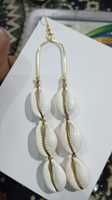 Boucles d'oreilles pendantes en coquillages naturels de cauris avec alliage de cuivre ambré, style bohème, bijoux de fête pour femmes