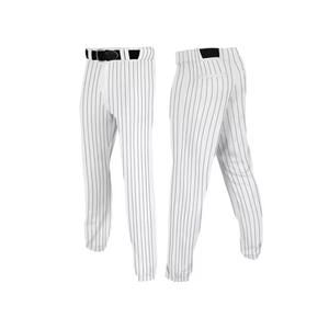 Pantalon de baseball unisexe blanc à rayures bleu-gris sublimées, respirant, anti-humidité, taille élastique, polyester, coupe classique, pour adultes - Product Image 6