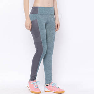 Mallas de compresión de cintura alta transpirables de algodón 100% de alta calidad con logotipo personalizado para mujer, mallas deportivas informales para yoga y gimnasio, logotipo de cintura - Product Image 2