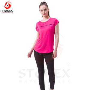 T-shirt femme en coton de qualité supérieure Muscle Slim Fitted Gym Fitness T-shirt avec impression personnalisée T-shirt homme pour femme - Product Image 4