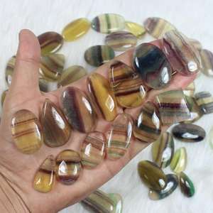 Nouveauté Pendentif en Fluorite multicolore fait à la main Lot en vrac poli pour la fabrication de bijoux fins Pierres précieuses en vrac - Product Image 2