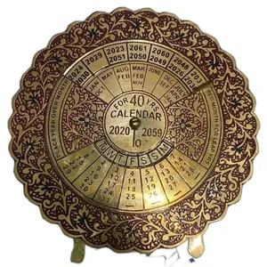 Llavero de calendario de latón antiguo Premium de gran venta, llavero de latón elegante para regalo, tamaño de bolsillo brillante al por mayor - Product Image 1