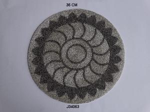 Haute qualité quatre oiseaux motif tapis de Table perle de verre ronde autres couleurs disponibles élégant dîner Table tapis verre artisanat - Product Image 4