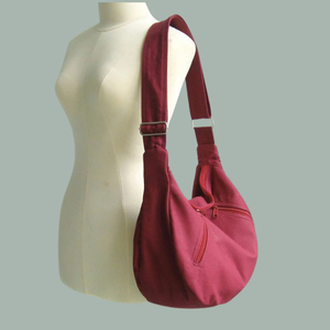 Tous les jours travail école bandoulière Hobo sac marron coton bio toile sac de messager avec fermeture à glissière transporter tout sac de voyage - Product Image 6