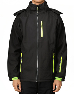 Essential Trending Veste coupe-vent Softshell à capuche réglable pour hommes Vêtements d'extérieur coupe-vent classiques Vêtements de voyage Veste à fermeture éclair - Product Image 6