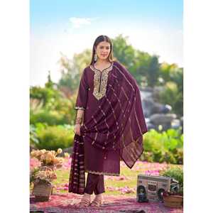 Telas Kurti Heavy Simmer Roman con Heavy Jari Dori Codding Bordado Stitch Work Bottom Heavy Simmer Roman - Product Image 1