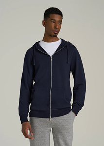 Sweat à capuche à manches longues personnalisé pour hommes de couleur unie pull à capuche en coton avec fermeture éclair tenue décontracté d'hiver - Product Image 3