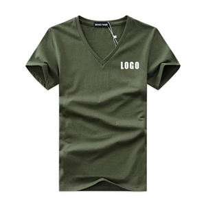 Camisetas informales de manga corta con cuello en V para hombre de alta calidad, 100% algodón, Material sostenible de secado rápido - Product Image 6