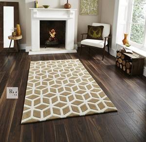 Grand tapis géométrique de luxe en laine personnalisé tapis tufté à la main pour le sol de chambre à coucher d'ambiance décorative améliorée pour la maison - Product Image 5