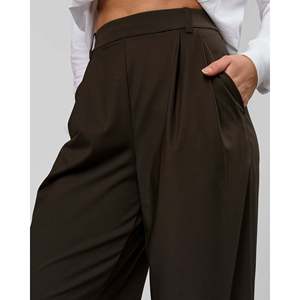 Pantalones Anchos StretchShift Color Café, Transpirables y Rectos para Oficina, Tallas XS-XL-3XL - Product Image 3