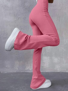 กางเกงผ้ายีนส์เอวสูงระบายอากาศได้ดีน้ำหนักเบาสำหรับผู้หญิงกางเกงขาบานเอวสูงแบบบางกางเกงลำลองผ้าไอซ์ซิลค์เย็น - Product Image 2