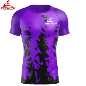 ชุดแรชการ์ด MMA แขนยาวกันลื่นแบบ OEM พร้อมบริการพิมพ์โลโก้ตามสั่ง เสื้อรัดกล้ามเนื้อและกางเกงขาสั้นแบบซับลิเมชั่น - Product Image 3