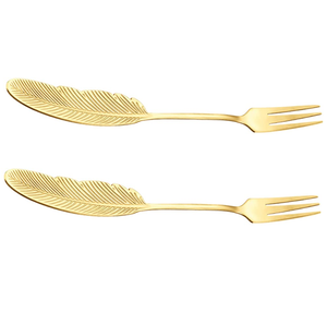 Tenedor de mesa de latón con diseño de flores, mango final, tenedores de mesa de comedor real, juegos de tenedores de frutas de acero con espejo - Product Image 3