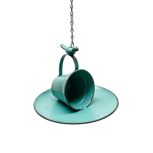 Comedero redondo de metal para pájaros con diseño de hoja y pájaro para uso en jardín exterior, resistente al óxido, hecho a mano. - Product Image 4
