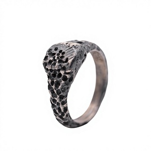 Handmade 925 Sterling Silver Vintage Wedding Band Ring Engagement & Anniversary Organic Unisex Rugged Look Turkey Made <b>Gift</b> - Product Image 1