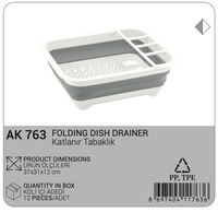 AFOSSA Égouttoir à vaisselle pliable en silicone écologique jetable, support à ustensiles pliable peu encombrant, style américain