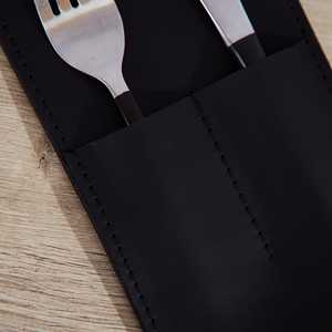 Estuche Enrollable para Cubiertos de Cuero Duradero de Lujo Personalizado, Estuche de Almacenamiento de Utensilios Impermeable y Resistente a los Golpes para Eventos de Catering al por Mayor - Product Image 4