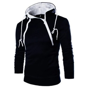 Winter Men's <b>Hoodies</b> Long Sleeve Sweatshirts for Men Zipper Hooded Pullover High Neck Mens Sweatshirt Coat <b>Black</b> Sweater - Product Image 5